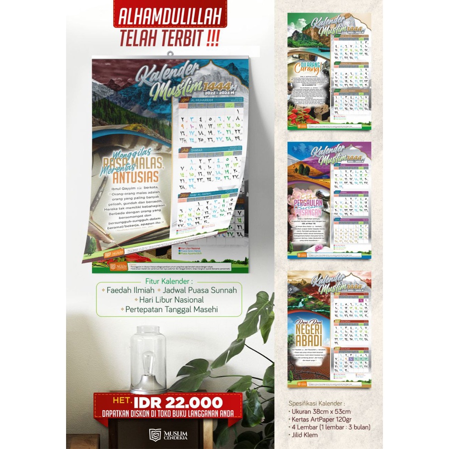 Jual Kalender Hijriyah 1444 H Kalender Muslim Sunnah Shopee Indonesia 7110