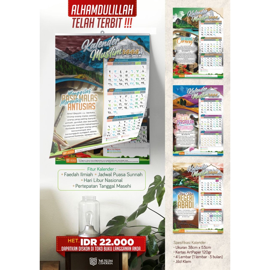 Jual Kalender Hijriyah 1444 H Kalender Muslim Sunnah Shopee Indonesia 