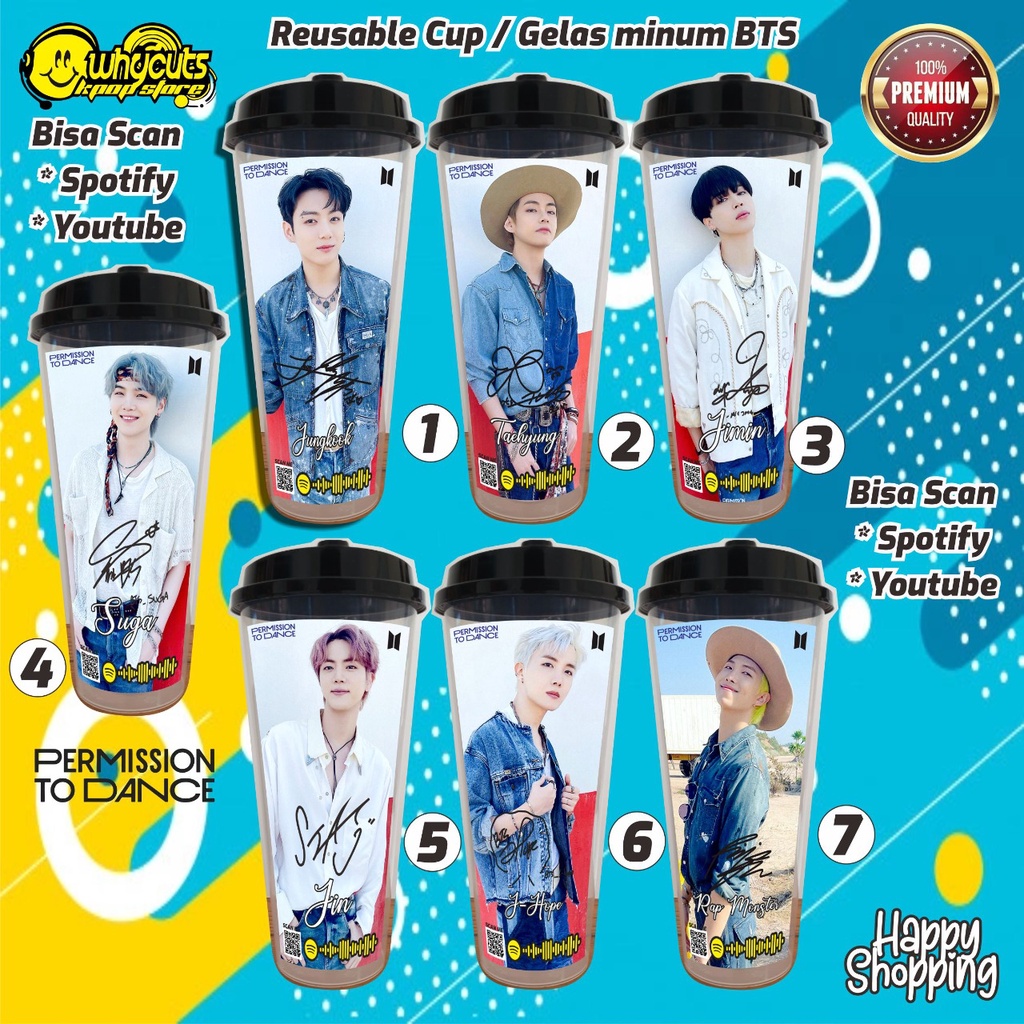Jual Reusable Cup // Gelas Minum BTS Permission To dance | Shopee Indonesia