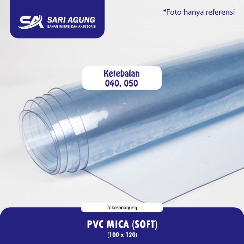 Jual MICA SOFT 100x120 (METER) 0,4 mm 0,5 mm PLASTIK PVC MIKA LENTUR ...