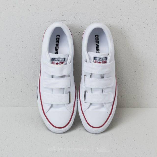 White deals velcro converse