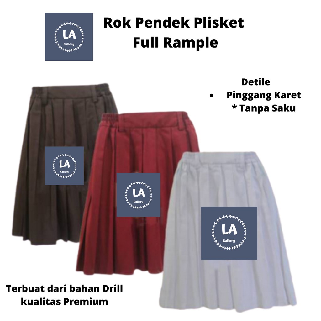 Jual Seragam Sekolah - Rok Pendek Full Rempel/Plisket SD Termurah ...
