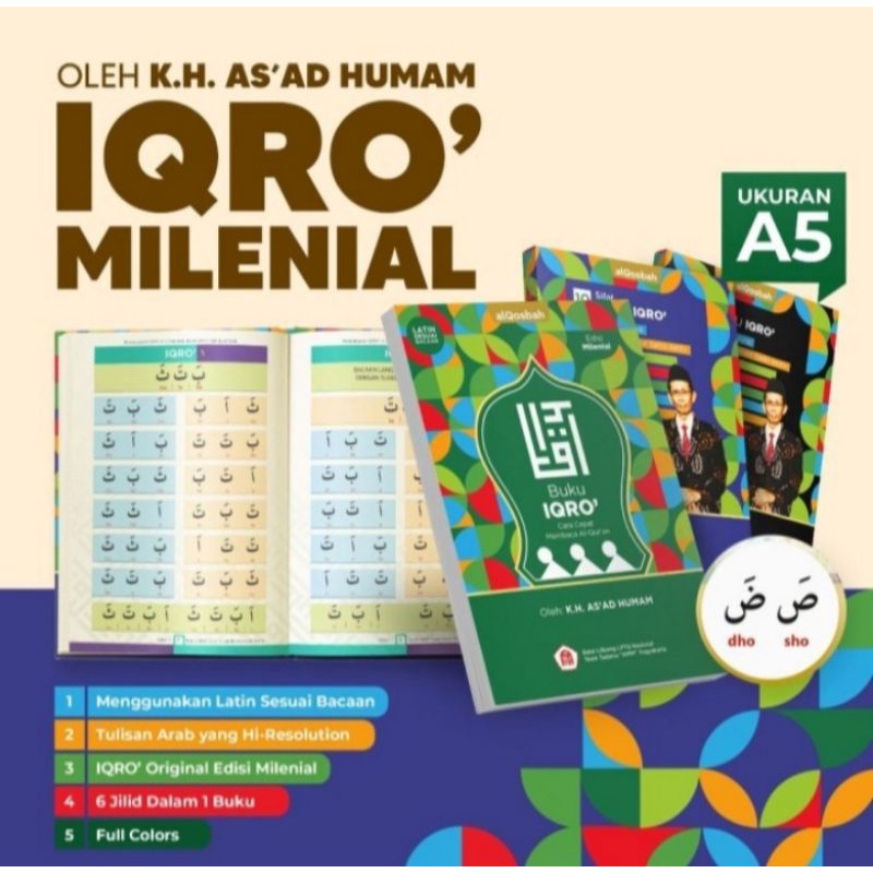 Jual Buku Iqro Anak Iqra Besar Milenial LATIN Berwarna Lengkap 1 - 6 ...