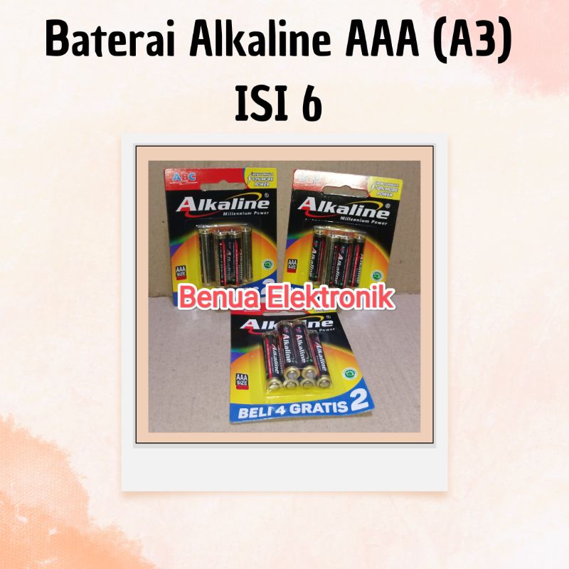 Jual Promo Abc Alkaline Aaa Isi 6 Pcs A3 Baterai Battery Batu