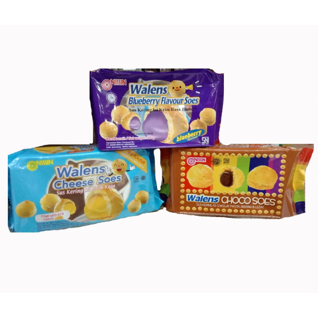 Jual Nissin Walens Soes Biskuit 100gr - Chocolate / Cheese / Blueberry ...