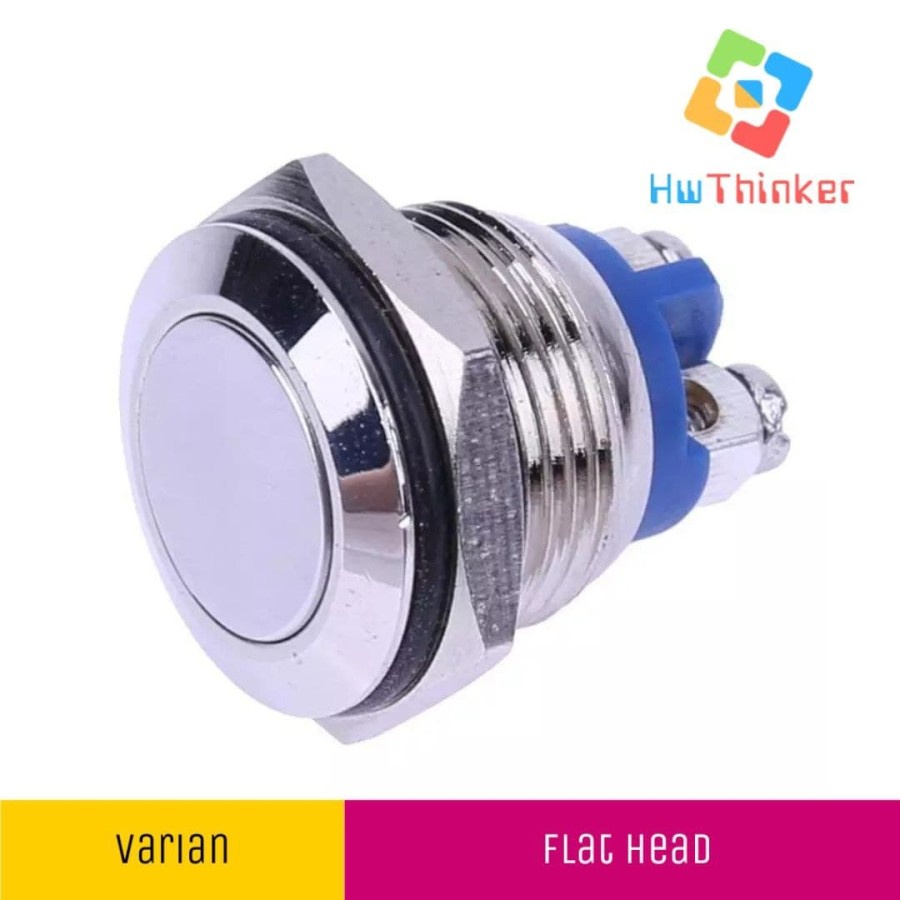 Jual Tombol Stainless Steel Metal 12mm 16mm 19mm 22mm Car Push Button ...