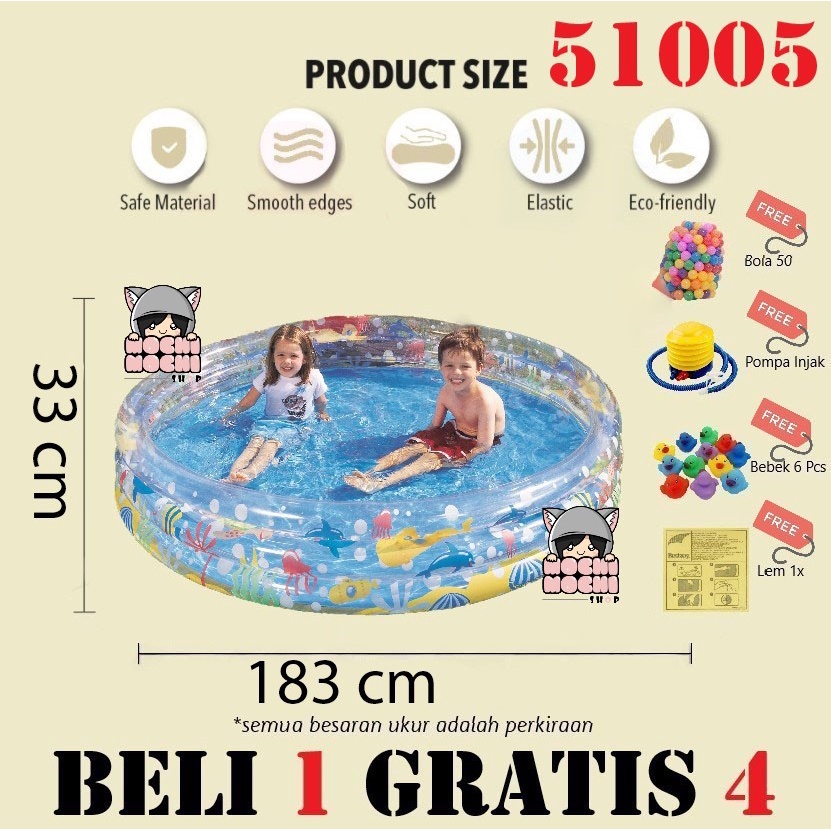 Jual Kolam Renang Anak / Kolam Mandi Bola Inflatable Crystal Pool 102 ...