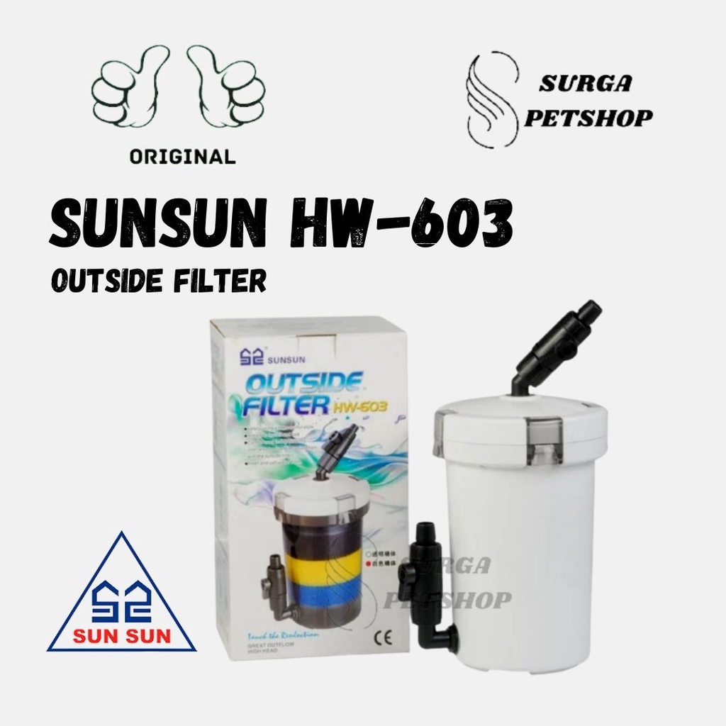 Jual SUNSUN HW 603 External Filter Canister HW603 Aquarium Aquascape ...