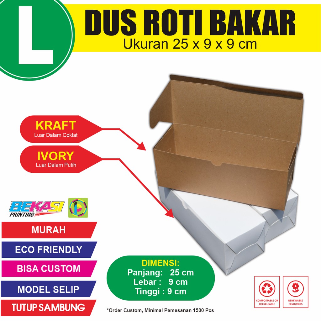 Jual D2599 Dus Roti Bakar / Bolu Kukus Bandung / Box Bomboloni / Kotak ...