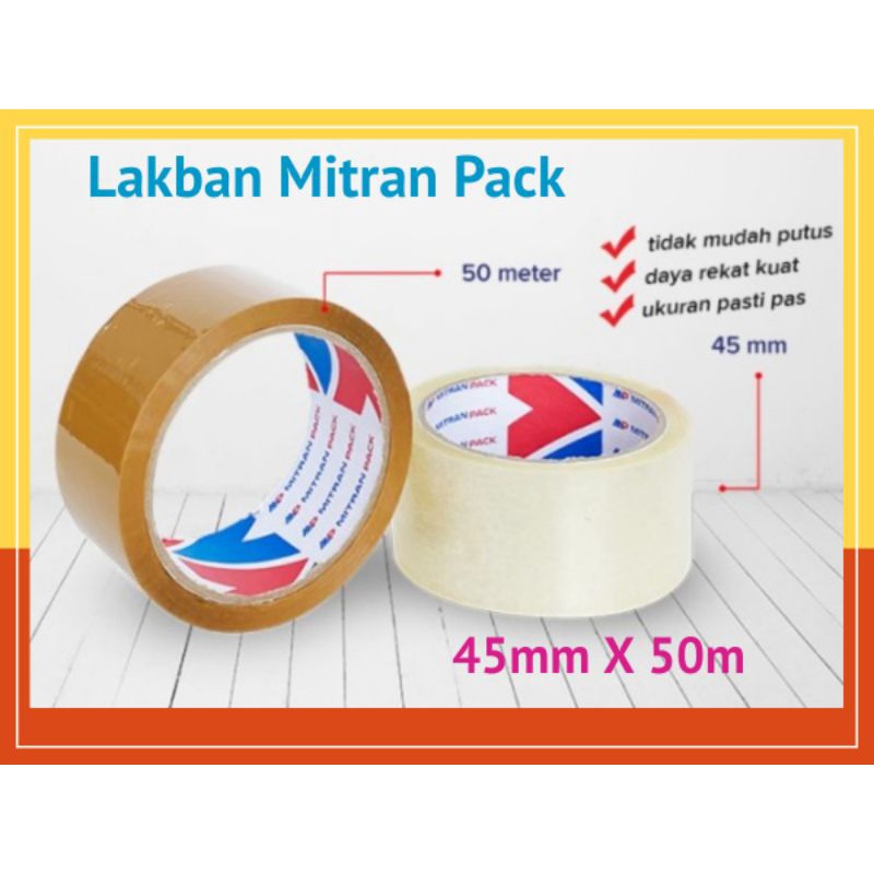 Jual Lakban 45 X 90 Meter Isolasi Bopp Tape Mitran Pack Coklat Dan ...