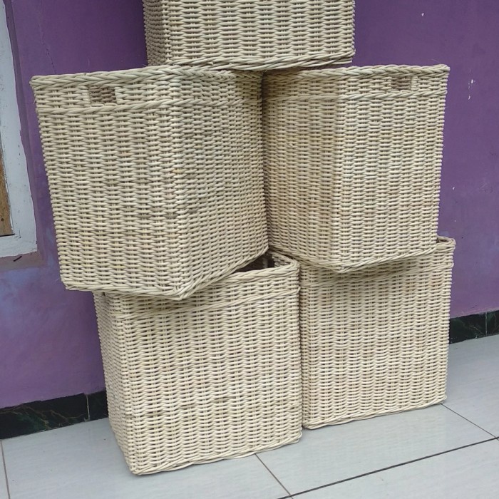Jual keranjang rotan persegi besar serbaguna ukuran 40 X 30 X 40 cm ...
