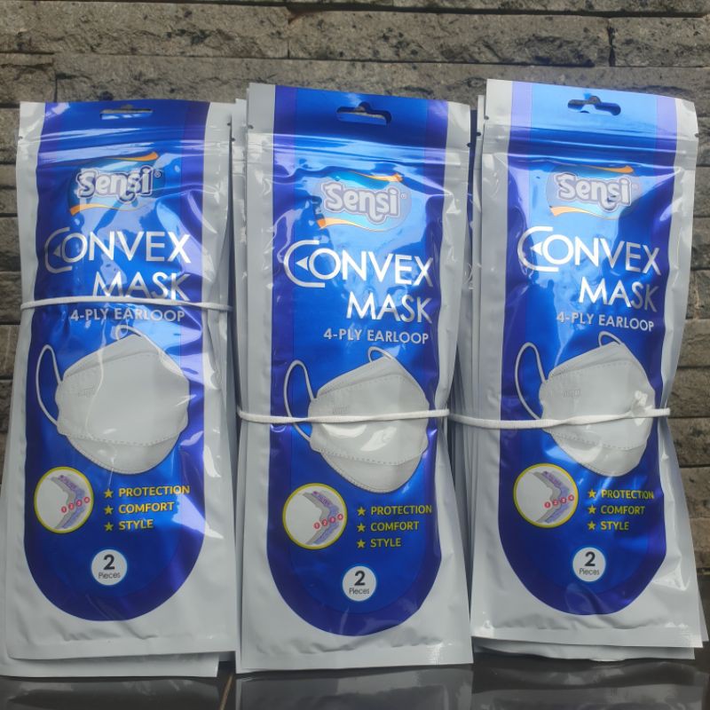 Jual Masker Sensi Convex 4ply Kemasan original Pabrik Sachet isi 2 pcs ...