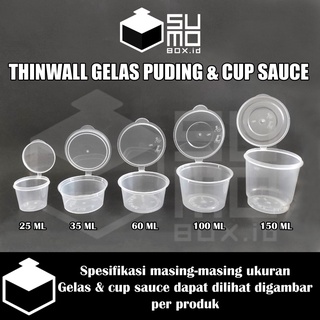 Jual Kontainer Saus Klip Ml Thinwall Wadah Plastik Cup Saos Sambal Mayonaise Ml Mini Anti