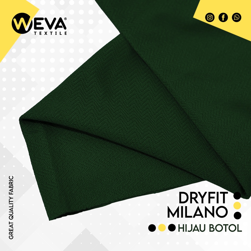 Jual Bahan Kain Jersey Dryfit Milano Hijau Botol - Kain Drifit Weva