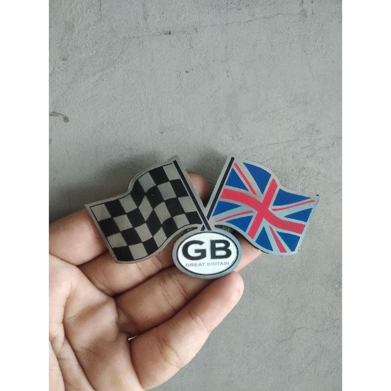Jual Emblem bendera silang racing englnd metal stenles | Shopee Indonesia