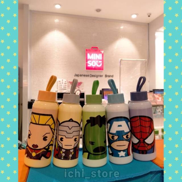 Jual Botol Minum Miniso Seri Marvel 300 ml | Botol Minum Marvel x ...