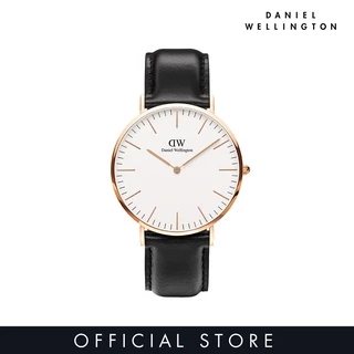 Cinturino Daniel Wellington Classic Sheffield – Pelle Italiana 18 Mm, Nero/Oro Rosato, Adatto Per Orologi Collezione Classica 36 Mm, Regolabile Facilmente