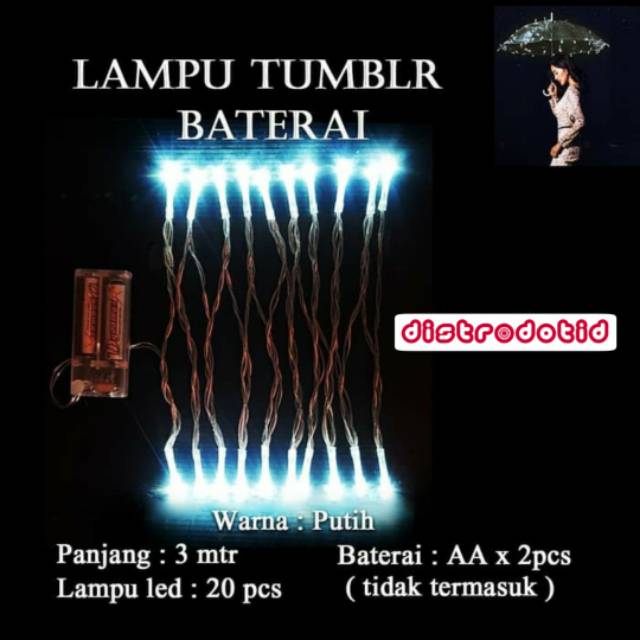 Jual Lampu Natal Led Putih White Batre Baterai A Panjang Meter Shopee Indonesia