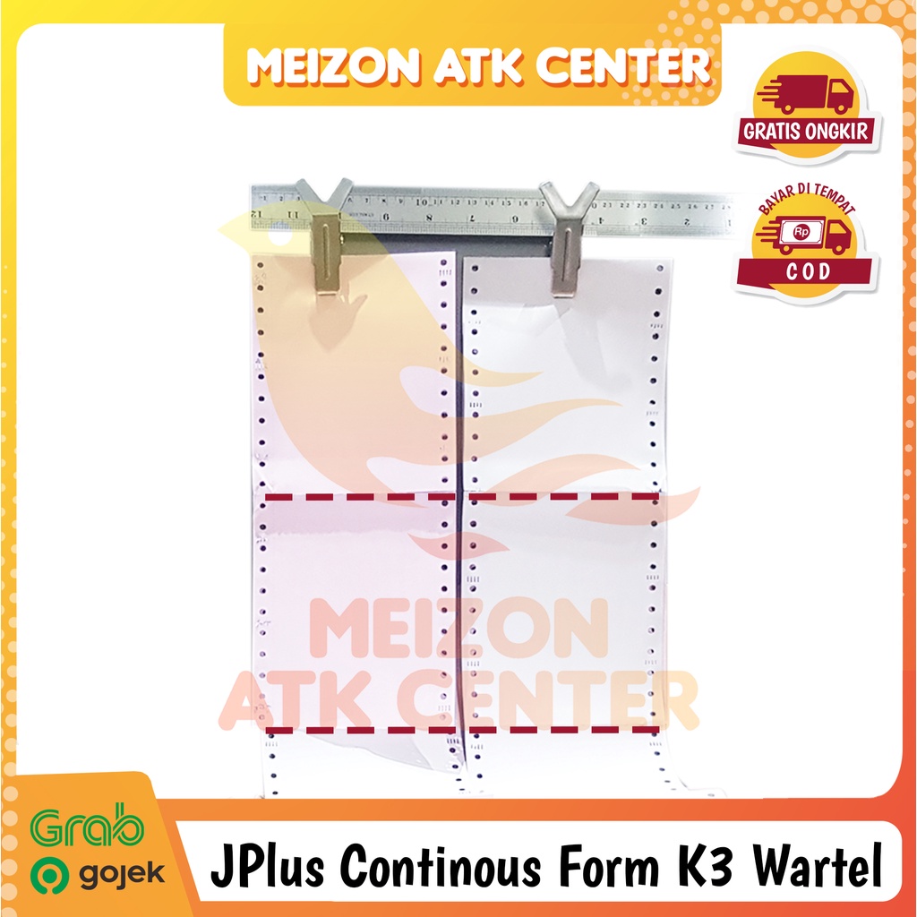 Jual JPLUS Continous Form 91/2 x 11/2 3PLY/2 (K3 WARTEL JPLUS) NCR ...