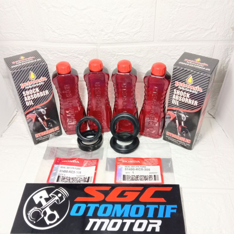 Jual [ COD ] PAKET 1SET SEAL SHOCK+SEAL DEBU DEPAN MEGAPRO/VERZA/TIGER