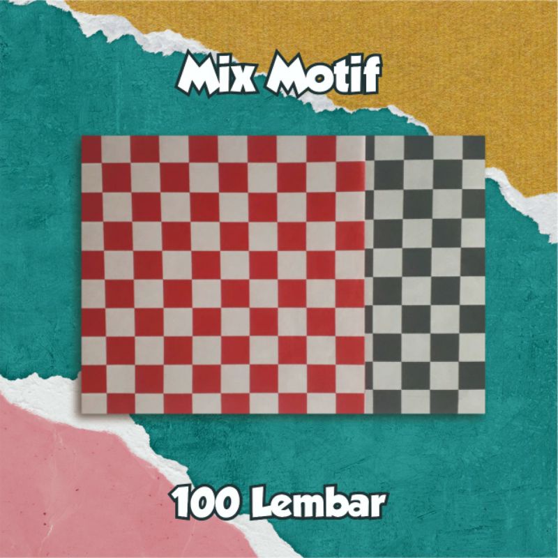 Jual Kertas roti motif catur style food grade alas roti simple kekinian ...