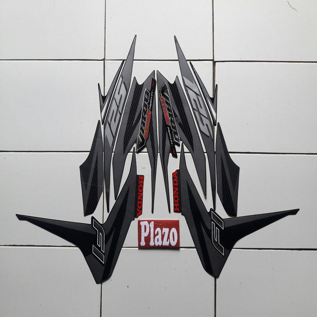 Jual stiker motor striping vario techno 125 fi 2012 hitam-abu | Shopee