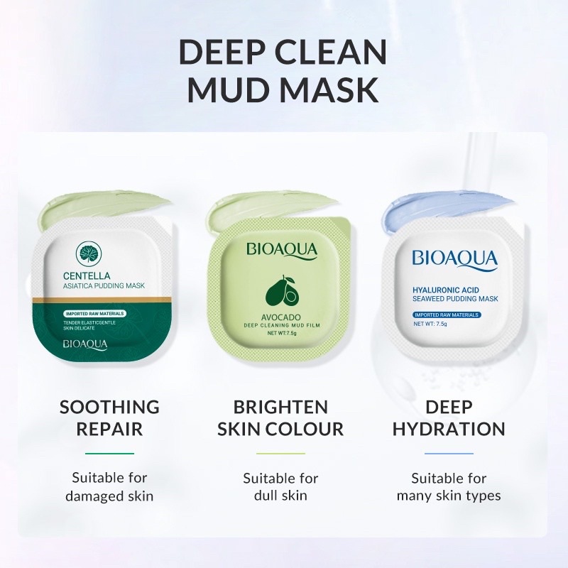 Jual Bioaqua Hyaluronic Acid Seaweed Pudding Mask 7.5g x 8pcs | Shopee ...
