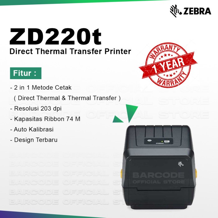 Jual Printer Barcode Zebra Zd220t Zd220 Cetak Label Zd 220t Shopee Indonesia 0266