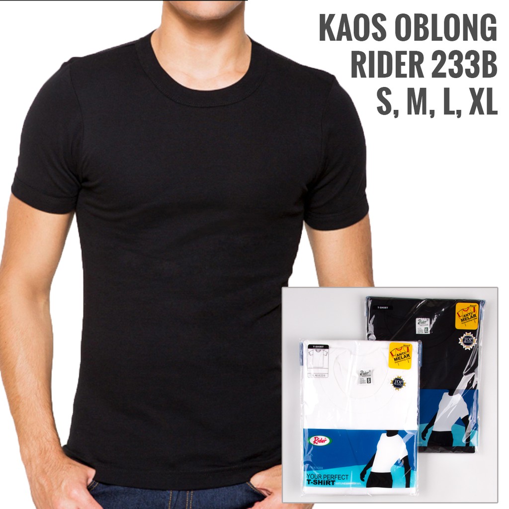 Jual RIDER R233B Kaos Oblong Dalaman Pria Warna HITAM atau PUTIH ...