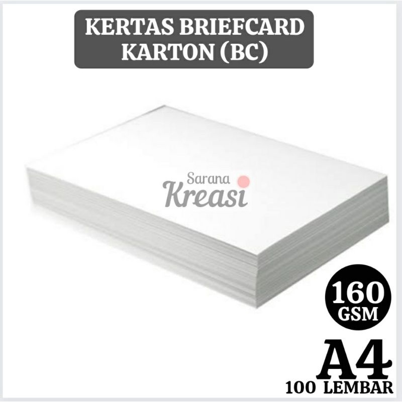 Jual Kertas Briefcard Karton (BC) 160g A4 isi 100 Lembar -- Manila ...