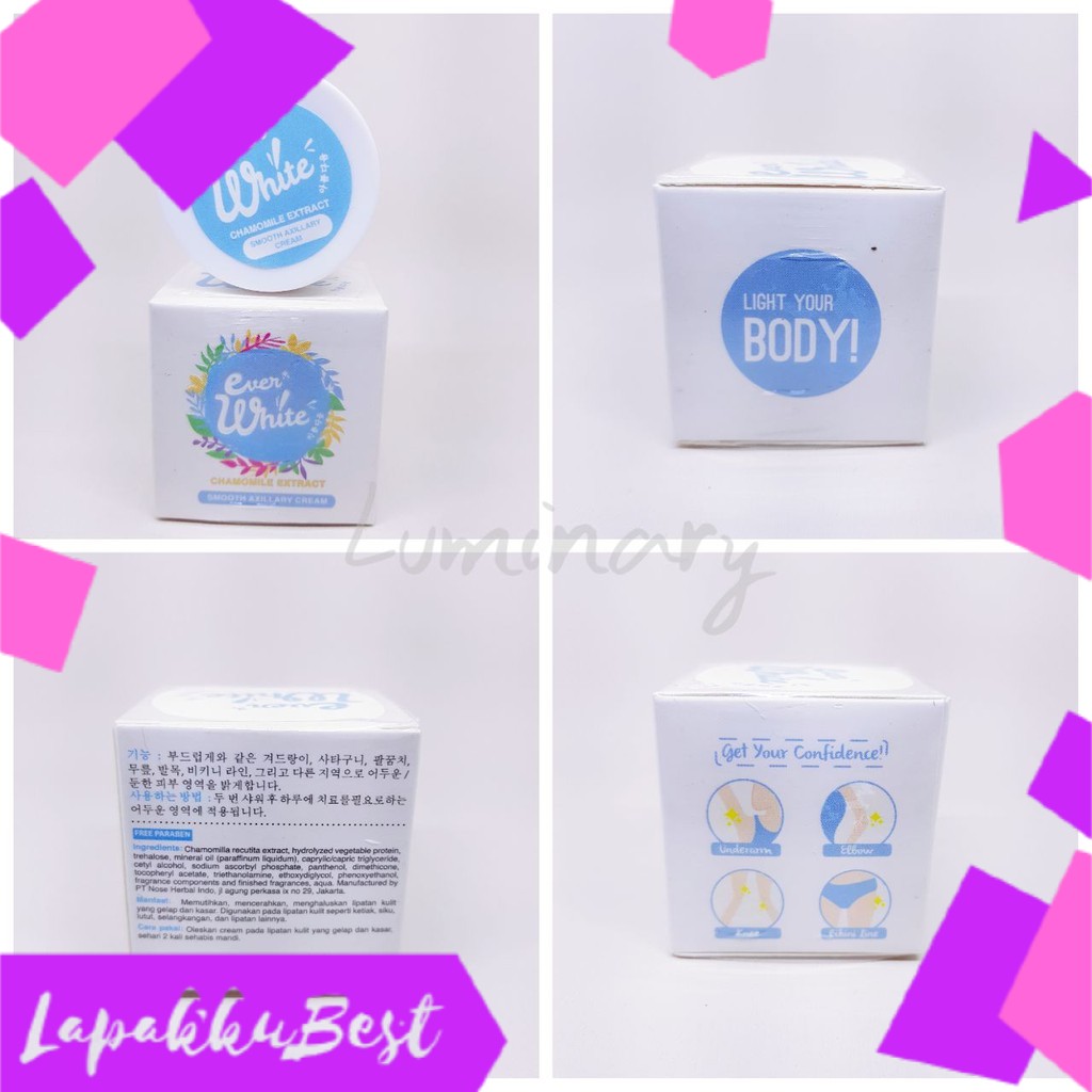 Jual EVER WHITE BLUE - EVERWHITE SMOOTH AXILLARY CREAM | Shopee Indonesia
