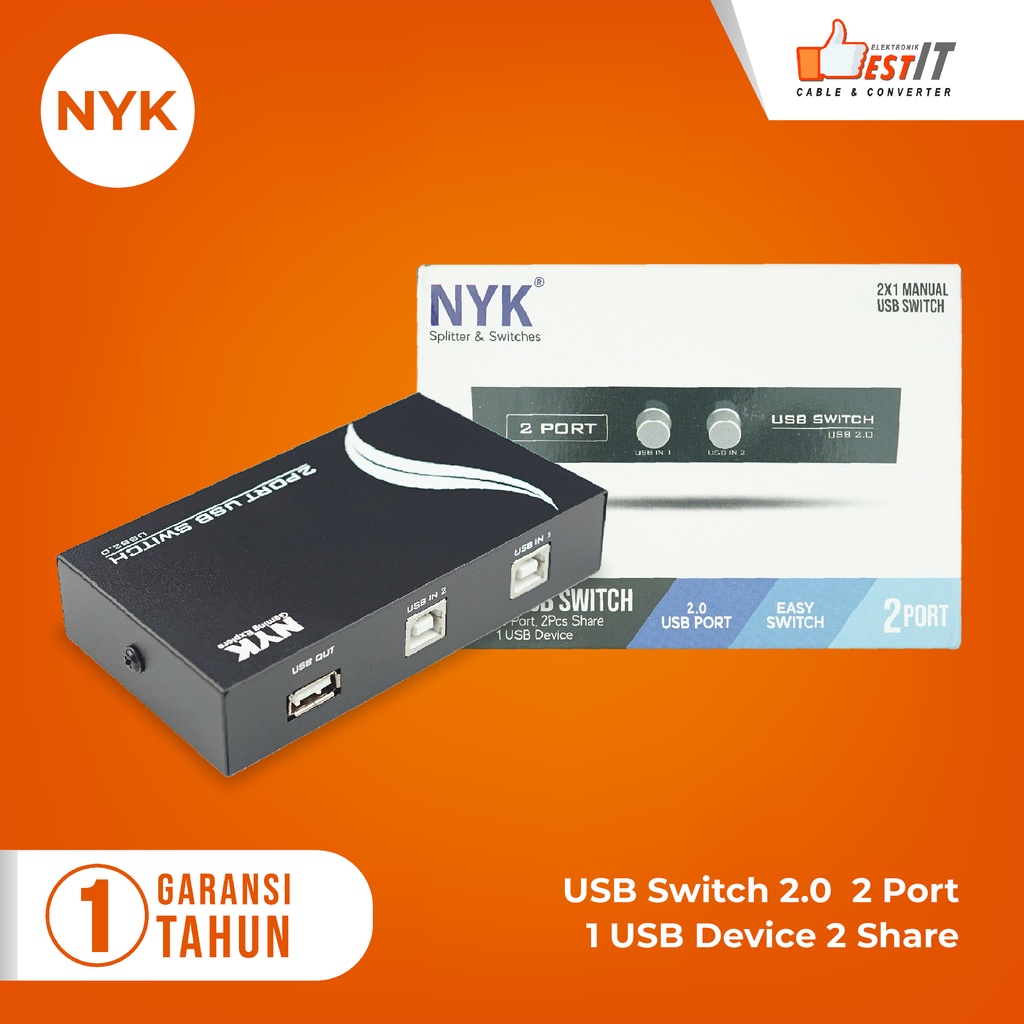 Jual USB Switch Manual Printer 2 Port / Data Switcher 12 USB Printer