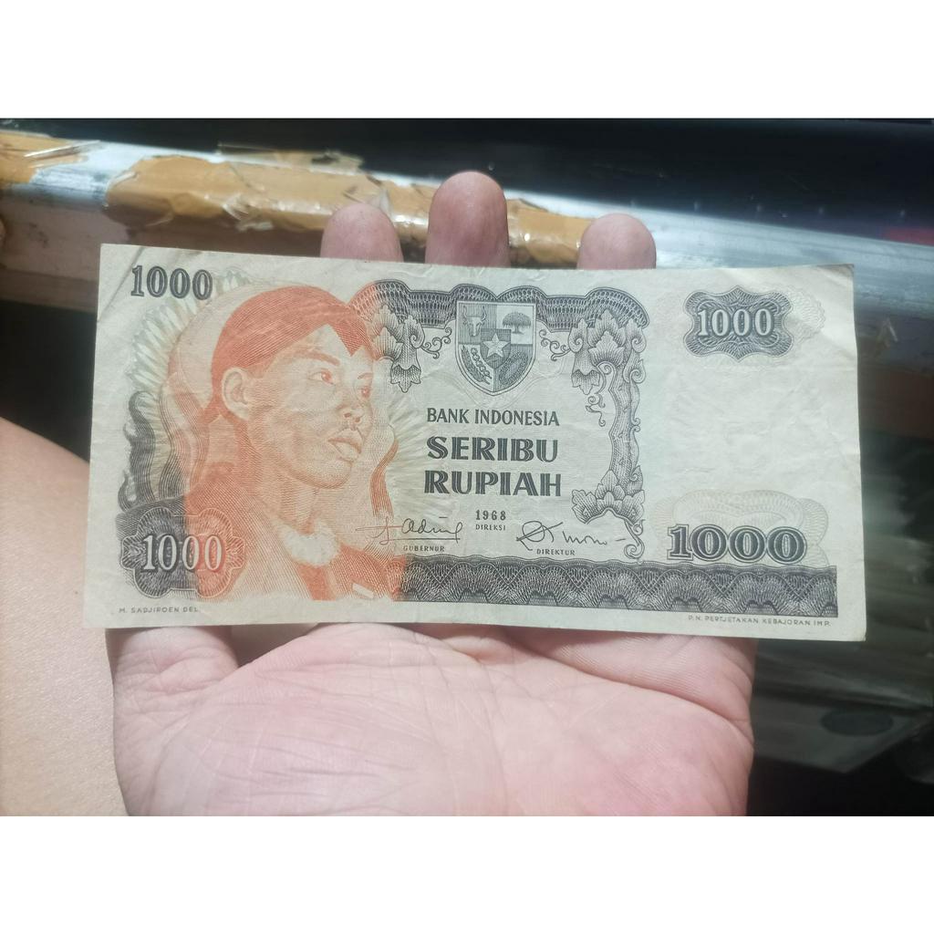 Jual BL3500 Uang Kuno 1000 Rupiah Soedirman Tahun 1968 VF Sesuai Gambar ...