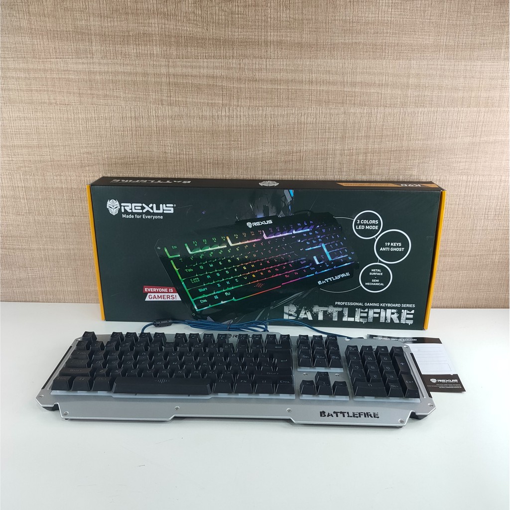 Jual Rexus Battlefire Gaming Keyboard Semi Mechanical (RX-K9D) | Shopee ...