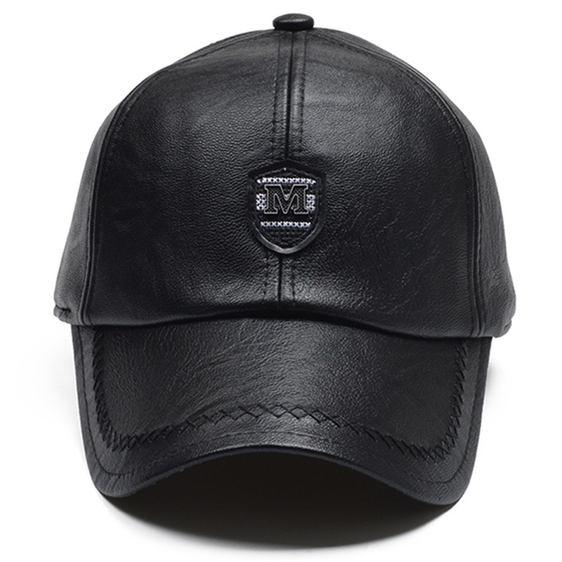 Jual Topi Baseball （M）Hat Casual Sport Pria Wanita Topi Kulit Leather ...