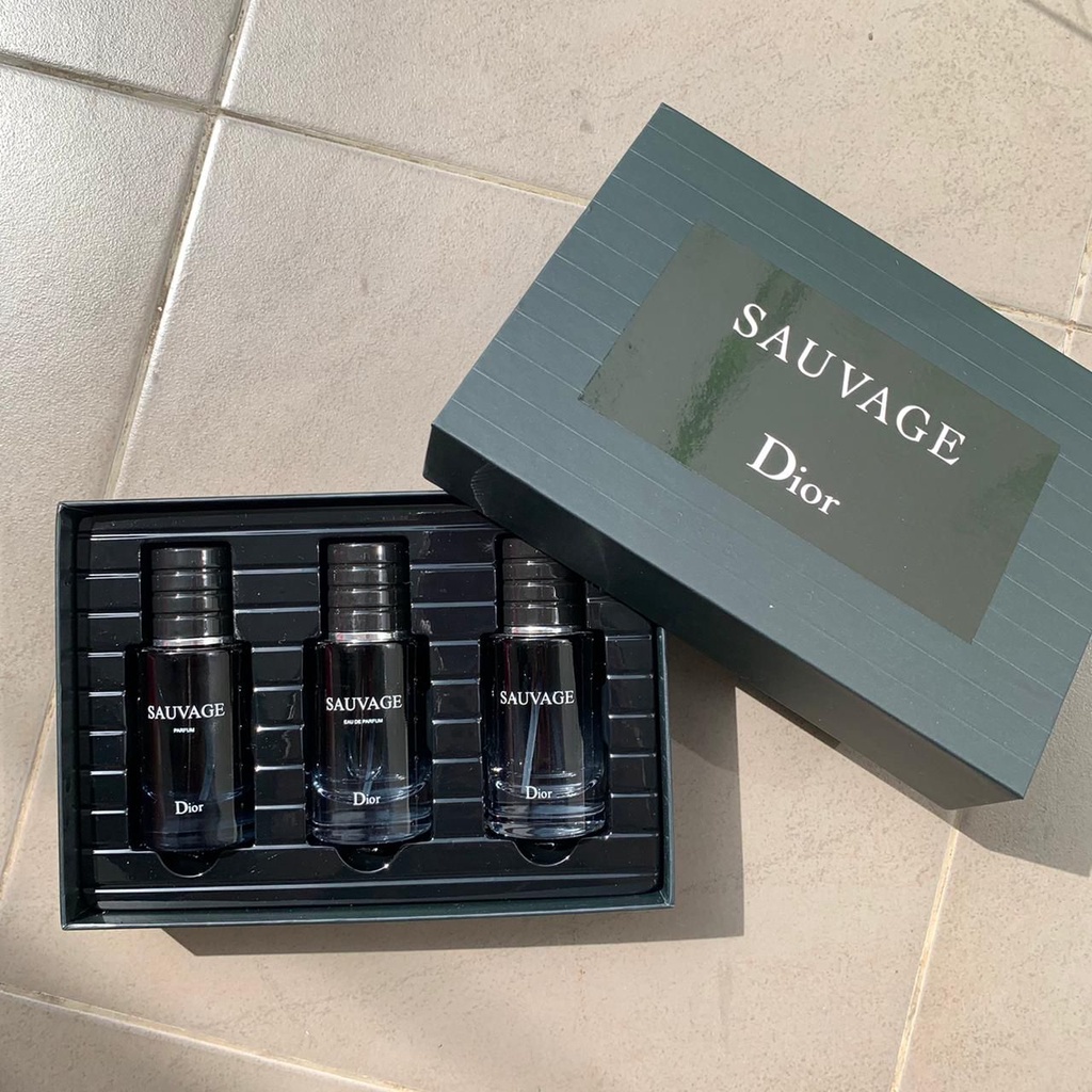 Jual Dior Sauvage Gift Set Box Segel Parfum Original Men (3x30ml