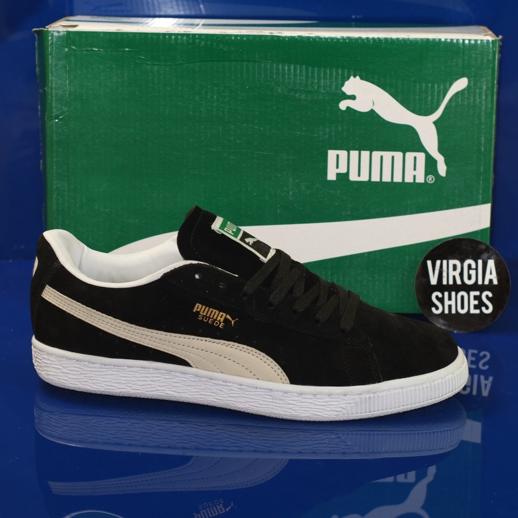 Sepatu puma suede classic black white imfor tag Made in vietnam