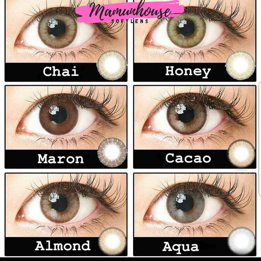 Jual ORIGINAL EOS Luna Natural Softlens Warna Cacao Almond Chai Aqua