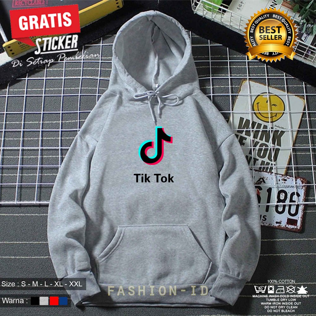 Jual Jaket Sweater Hoodie TIKTOK TIK TOK Keren Pria Dan Wanita