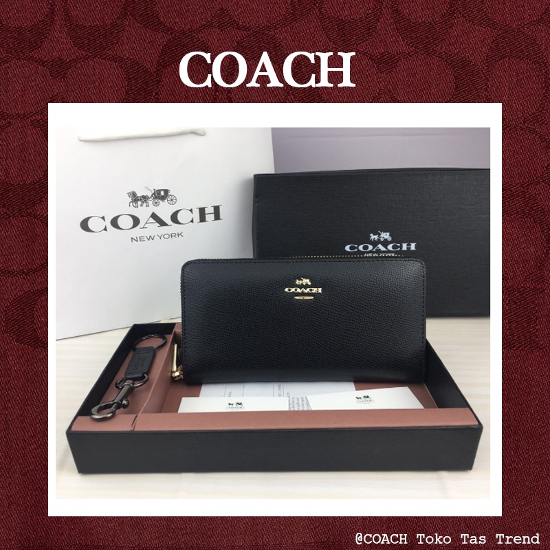 Jual COACH F52372 dompet wanita warna polos dompet panjang