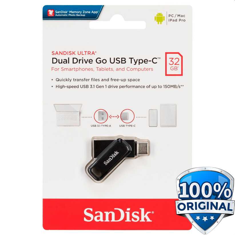 Jual SanDisk Ultra Dual Drive Go USB Type C Flashdisk 32 GB 64 GB 128 ...