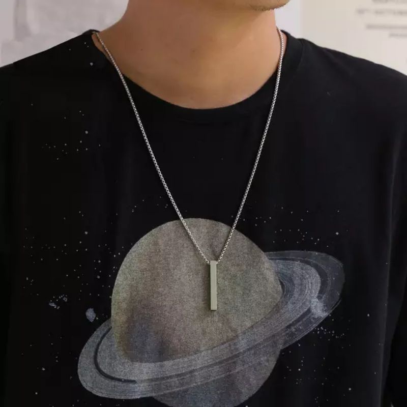 Jual KALUNG TITANIUM PRIA KALUNG RANTAI ROLO LIONTIN BALOK KALUNG ...