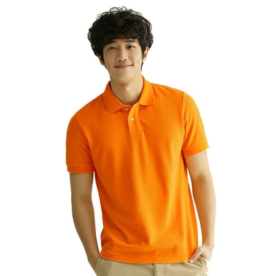 Jual KAOS POLO SHIRT WARNA ORANGE OREN DISTRO / KAOS BAJU KERAH PRIA L