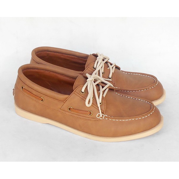 TERLARIS Sepatu kulit Casual Pria mocasin boat shoes slip on murah keren