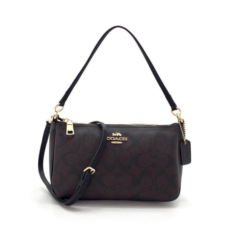 Jual Coach Top Handle Pouch in Signature Shopee Indonesia