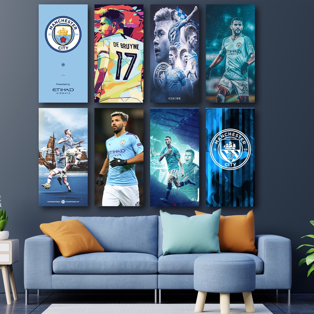 Jual Poster Dinding Desain Football Club Sepak Bola Manchester City ...