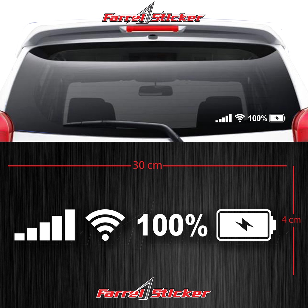 Jual stiker Mobil baterai Sticker sinyal WIFI MOBIL 30CM | Shopee Indonesia