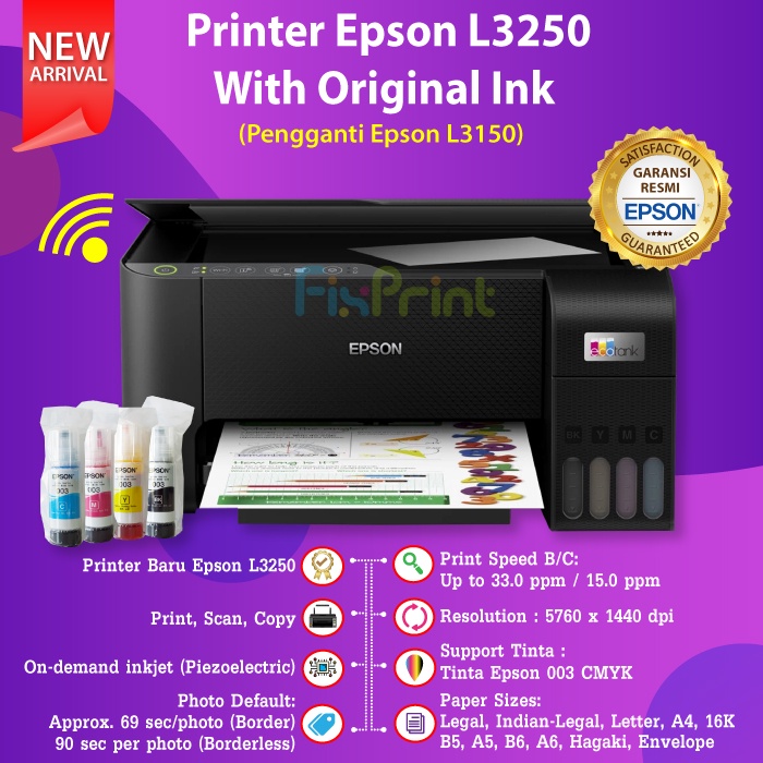 Jual Epson Ecotank L5290 L5296 A4 Wi Fi All In One Ink Tank Printer With Adf Print Scan Copy 8975