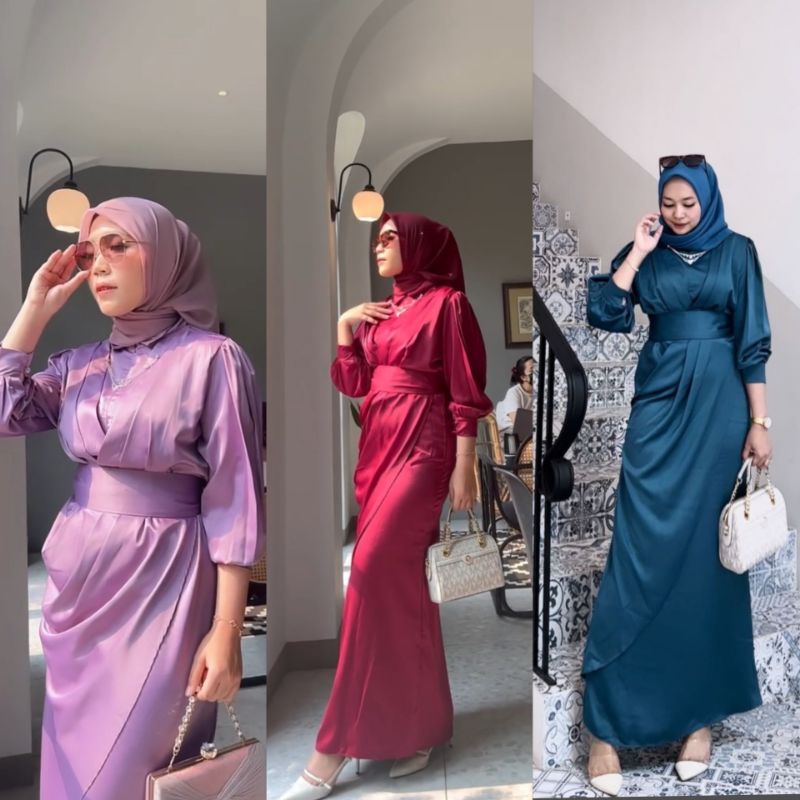 [READYSTOCK] CHAVA DRESS DRESS SLIM DRESS BRIDESMAID /DRESS KONDANGAN  DRESS PREWEDING DRESS CAVALI SILK DRESS MEWAH ELEGANT DRESS SIMPLE