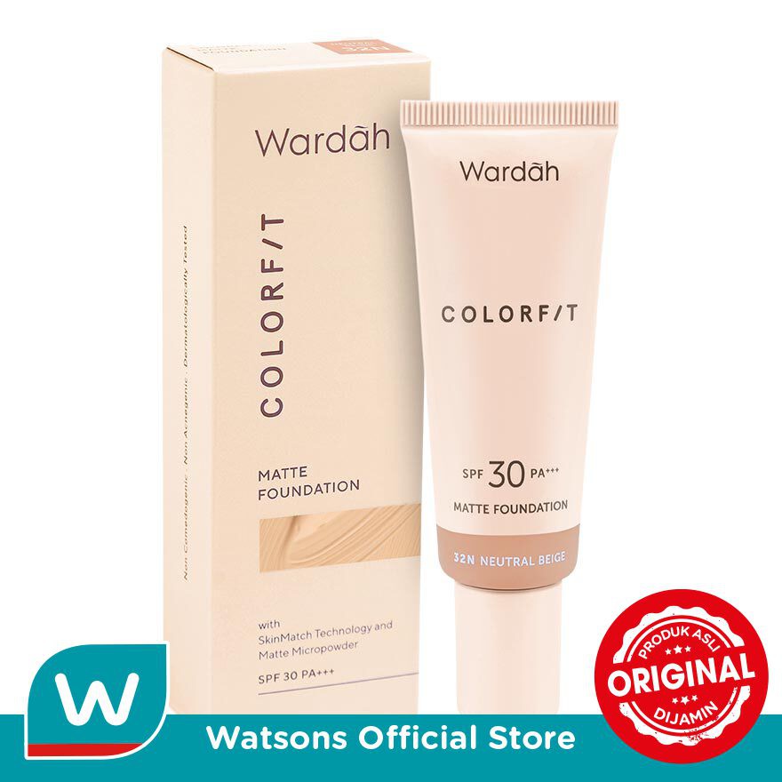 Jual Wardah Colorfit Matte Foundation 32N Neutral Beige | Shopee Indonesia